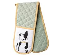 English Tableware Co. Double Oven Glove Mitt Dog Playful Pets 100% Cotton