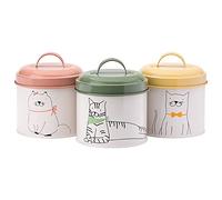 English Tableware Co. Playful Pets Cat Food Canister Storage Set of 3