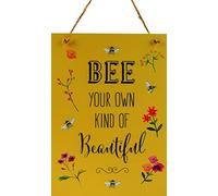 English Tableware Company Bee Happy Wall Plaque, 25 cm Height x 18 cm Width x 0.5 cm Depth, Yellow