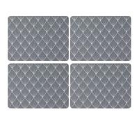 English Tableware Company Geometric Set of 4 Placemats - Cork Backed Dining Table Mats - Modern Heat Resistant Place Mats for Kitchen & Dining Table