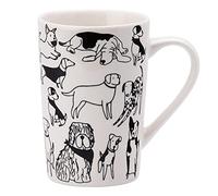 English Tableware Company Playful Pets Dog Tall Mug, 125 mm Height x 85 mm Diameter, White/Black