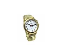 English Talking Watch for Blind People or The Elderly and Visually Impaired People with Alarm of Quartz, Talking Date and Time, Golden Color, White