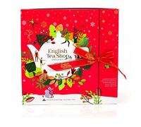 English Tea Red Book Style Organic Christmas Tea Advent Calendar | Christmas Advent Calendar Herbal Tea Selection | 25 Bag Tea Selection Box Adult Advent Calendar