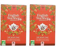 English Tea Shop Organic Chai Black Tea - 20 Tea Bag Sachets (Pack of 2)