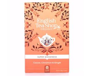English Tea Shop Organic Cocoa/Cinnamon and Ginger - 20 Tea Bag Sachets, 35 g