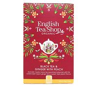 English Tea Shop Organic Ginger Peach Tea - 20 Paper Tea bag Sachets (Pack of 3)