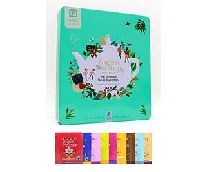 English Tea Shop Ultimate Tea Collection Gift Tin, 72 Fairtrade & Organic Tea Bags, 9 Delicious Tea Flavours