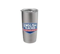 English Teacher Because Math Teachers Need Heroes Too Funny Stainless Steel Insulated Tumbler