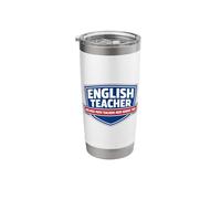 English Teacher Because Math Teachers Need Heroes Too Funny Stainless Steel Insulated Tumbler