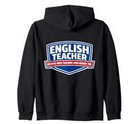English Teacher Because Math Teachers Need Heroes Too Funny Zip Hoodie