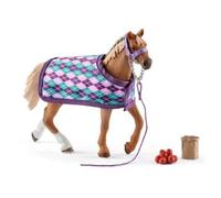 SCHLEICH 42360n English Thoroughbred with blanket Horse Club Toy Playset for children aged 5-12 Years