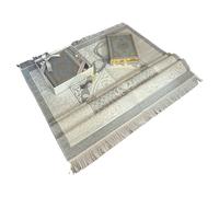 English Translate Thermo Leather Covered Quran,Tafta Prayer Mat and Beads Set |Quran Size:8x5.5x1.2 İnch/20x14x3cm | Muslim Prayer Mat | Great Ramadan Gifts for Muslim Men,Women(Silver, 1 Sets)