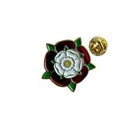 English Tudor Rose Enamel Pin Badge