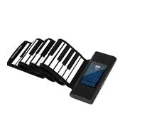 English Version Double Horn Hand Roll Up Piano 88 Keys Silicone Folding Electronic Piano Adult Musical Instrument(Us)