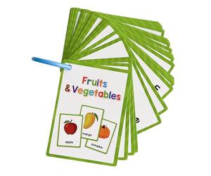 English Vocabulary Flashcards, 11x8cm, Fruits and vegetable | Educational English Vocabulary Flashcards 11x8cm for Kindergarten Preschool Classroom Teaching Aid