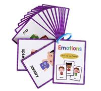 English Vocabulary Flashcards, 11x8cm, Mood | Kids Language Learning Cards, Interactive Vocabulary Flashcards for Kindergarten Teachers, Early Learning Word Card