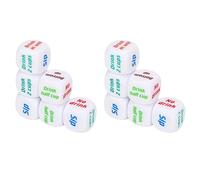 English Wine Dice Set 12PCS Premium Plastic Drinking Game Dice for Party Fun Bar Entertainment White Color 2x2x2cm Lightweight Portable