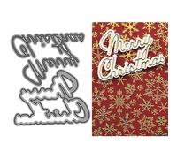 English Words Die Cuts for Card Making, Merry Christmas Metal Cutting Dies for Paper Scrapbooking, DIY Stencils for Album Party Wedding Festivals Decoration