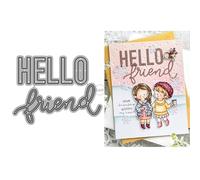 English Words Hello Friend Metal Cutting Dies for Card Making