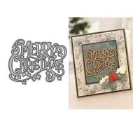 English Words Merry Christmas Die Cuts for Card Making, Maple Leaf Lace Metal Cutting Dies for Paper Scrapbooking, DIY Stencils for Album Party Wedding Festivals Decoration