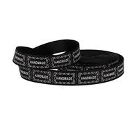 English Words Printed Ribbon | 1.3cm x 10 Yards Cotton Ribbon for Present Wrapping/Party Decorations/DIY Crafts | Custom Length Cut Without Fraying (Black handmad Square Frame)