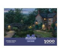 EnglishCottage Jigsaw Puzzles Puzzles for Adults Kids. 1000 Pieces Town NightView Impossible Challenge Toy Educational Game Home Decoration for Adults& Kids Age 14 Years Up 52x38cm/1000pcs