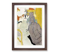 Englishman at The Moulin Rouge Vol.2 by Henri De Toulouse-Lautrec Framed Print | A2 Walnut Framed Wall Art | Ready to Hang | Modern Nature Picture | Living Room Bedroom Lounge Office