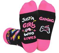 Engmoo Just A Girl Boy Who Loves Gaming Socks Christmas Gifts for Grandkids Stocking Stuffers for Teen Girl Boy Men Women, Girl Socks, One Size