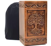 engmvwod Handmade Wooden Engraved Urn for Human Ashes 250lbs Adult Male Female Satin Bag Tree of Life Cremation urns pet Dog cat Box