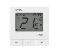 ENGO E40-230W Wired Smart Thermostat ZigBee 3.0 Programmable Heating Controller 230V AC Surface Mounted Digital Room Thermostat for Radiator or Underfloor Heating - Smart App Alexa Google (White)