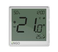 ENGO EONE Smart Room Thermostat Underfloor Heating Humidity 230V White | Zigbee 3.0 flush mount, pairs with an ENGO wiring centre or receiver. App control needs E-Gate Pro gateway, sold separately