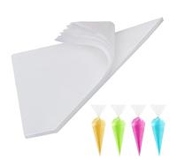 Engorgio 100 Pcs Disposable Mini Piping Bags 8 inch Pastry Bag Pastry Crimpers Small Piping Bags Disposable Pastry Bags For Cake Macarons Dessert Decorations Cookies Baking Cupcakes (Clear)
