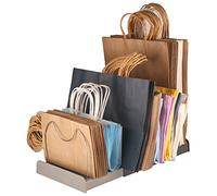 Engorgio Adjustable Shopping Bag Organizer, Great for Grocery, Lunch, Gift & All Kinds of Bags, Grey, 7 Compartments, 12-22in, 20lbs Capacity
