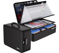 ENGPOW Fireproof Document Box,5200℉ Document Bag,38.5x28.5x11cm File Organiser with 7 Pockets,Multi-Layer Waterproof & Fireproof Safe Storage Box for A4 Documents,Passport,Card