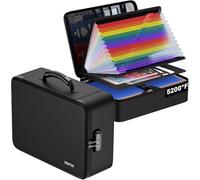 ENGPOW Fireproof Document Box 5200℉ with 25 Pockets Accordion Folder
