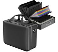 ENGPOW Fireproof Document Box with Lock, Fireproof Water Resistant Hard Case File Organizer Safe Box with Multi Pockets, Protects Important Documents Certificates Laptop Passports (Black)