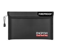 ENGPOW Fireproof Organizer Travel Bag,Heat Insulated＆Explosion-Proof Electronic Carry Case,Portable Home Travel Safe Storage for Power Bank,Phone,Cables,USB Drive＆Charging Protection, 10.6''x6.7''
