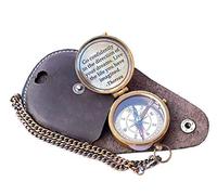 Engravable Compass, Pocket Compass, Brass Compass with Leather Carry Case, Boy Scouts Compass, Pirates Compass, Camping Compass