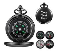 Engravable Compass Pocket Watch Custom Text for Camping Hiking Outdoor Exploration Unique Gift for Hunters Nature Lovers