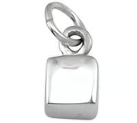 Engravable Cube Tag Charm 925 Sterling Silver Charms for Bracelets Necklaces for Women - Fit European Link Charm Bracelet Necklace - Women's Charms - Slider Dangle Charm