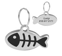 Engravable Metal Cat ID Tag Custom Anti-Lost Pet Name and Phone Number Tag Nameplate Collar Accessories,A