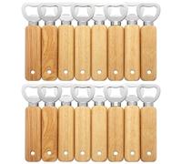 Engravable Wooden Bottle Openers, 16 PCS Handheld Beer Bottle Openers for Drinks Cider Bar Home Gadgets KH1316