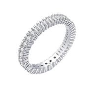 Engrave Engagement Rings for Women, 925 Silver Eternity Wedding Bands Anniversary with Cubic Zirconia for Her Size N 1/2