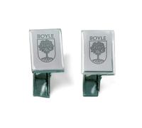 Engrave it Baby - Boyle Irish Family Crest Cufflinks - Celtic Tree of Life Coat of Arms Design - Stainless Steel Silver - Novelty Gift for Him - Wedding Cufflinks