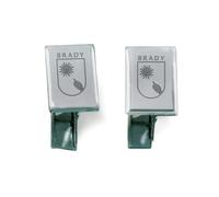 Engrave it Baby - Brady Irish Family Crest Cufflinks - Stainless Steel Silver - Shirt Accessory for Men - Gift for Him Birthday - Mens Cuff Links - Boxed Cufflinks Gift Set
