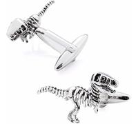 Engrave it Baby - Silver, Gold, or Mixed Dinosaur Cufflinks - Alloy Steel MultiColour - Shirt Accessory for Men - Groom Cufflinks - Formal Shirt Cuff Links