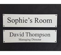 Engrave with Your Text - Traffolyte Acrylic Door Sign - Perfect for Office or Room (Black Text)