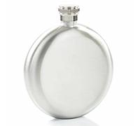 Engraved 5oz Round Hip Flask. Personalised, Best Man, Usher, Groom Gift (Stainless Steel)
