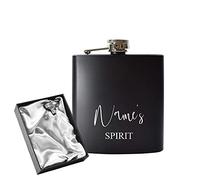 Engraved 6oz Black Hip Flask with Any Name and Spirit