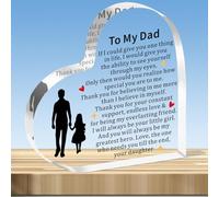 Engraved Acrylic Block Heart Design - Daddy Present, Cool Dad Gift from Daughter Daughter-in-law- Heartwarming Birthday Christmas Fathers Day Ideas Gifts